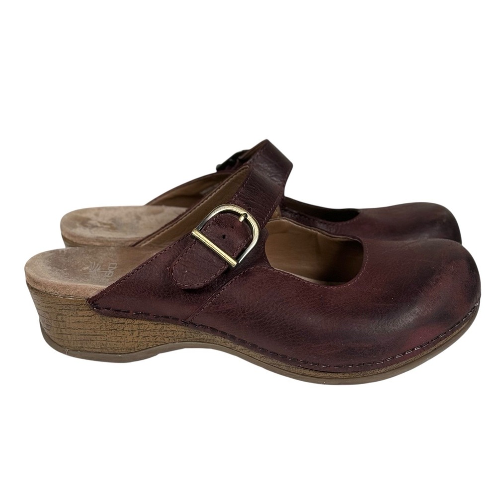 Dansko Martina Mary Jane Clog Womens Size 40/9-9.5 Nubuck Leather